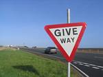 United Kingdom Highway Sign, Give Way - October 2006