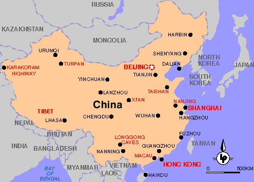 map of china. (Click on map for larger view)