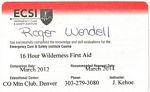 CMC Wilderness First Aid Roger J. Wendell - 03-11-2012