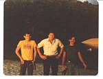 Jon Nethers, John Bilos, and Roger Wendell at Waimea Bay, O'ahu, Hawai'i - May, 1976