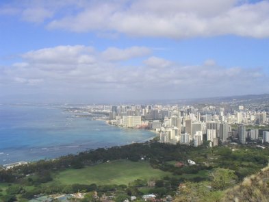 Honlulu as seen from Diamond Head, O'ahu, Hawai'i - February 2007