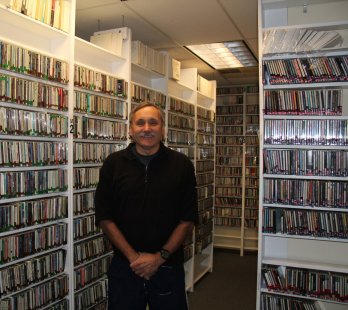 Roger J. Wendell at KGNU's music library - 11-30-2018