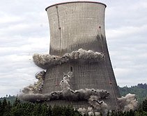 Rojan Nuclear Cooling Tower Imploded at Rainier, Oregon - May 21, 2006