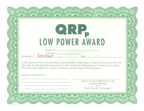 QRPp Low Power Award