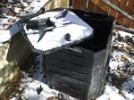 Snow on Our Composting Bin - 03-23-2008