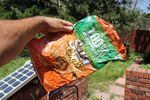 Sun Chip bag compost experiment follow-up - 06-27-2011