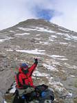 Roger Wendell Points to the Summit of Mount Shavano - 10-29-2005