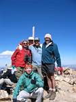 Tom, L, Greg, Roger, and Andy up front, training on top Mt. Elbert, Colorado
