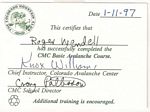 CMC Avalanche Course Roger J. Wendell - 01-11-1997