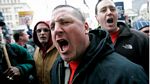 Protesters at the statehouse in Columbus, Ohio - February 2011