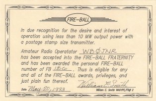 Fire-ball Fraternity Number 186 Roger J. Wendell, 05-20-1993